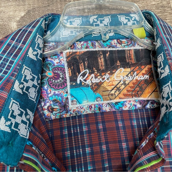 Robert Graham Plaid Button Up Flip Cuff Shirt - Picture 13 of 16